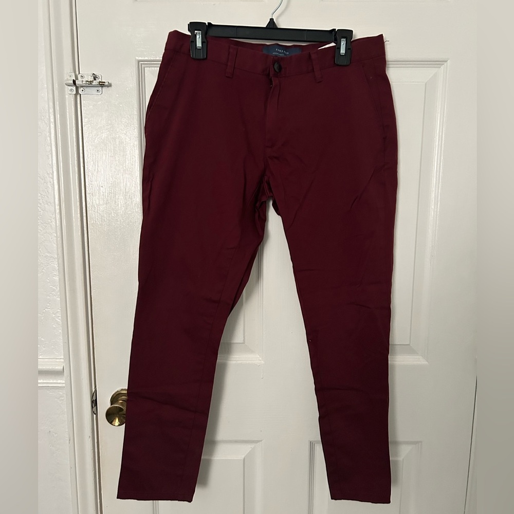 Zara Men's Burgundy Slim Chinos